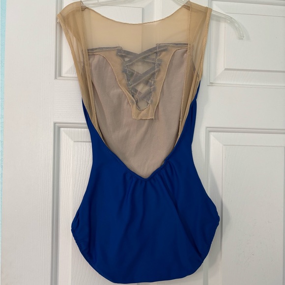 Eleve Dancewear Blue and Beige Leotard - Picture 2 of 2